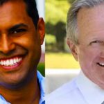 Democrat Vin Gopal (FAR LEFT) and Republican Steve Dnistrian (RIGHT)