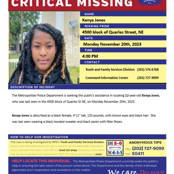 12-year-old girl still critically missing in d. C. - photo licensed by shore news network.
