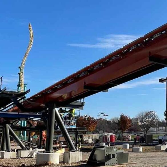 Dorney park & wildwater kingdom, a leading amusement park in the northeast, is thrilled to announce the latest development in the construction of its highly anticipated roller coaster, iron menace. Construction crews have successfully positioned the track pieces for the ride's station, signifying a significant advancement in the project.