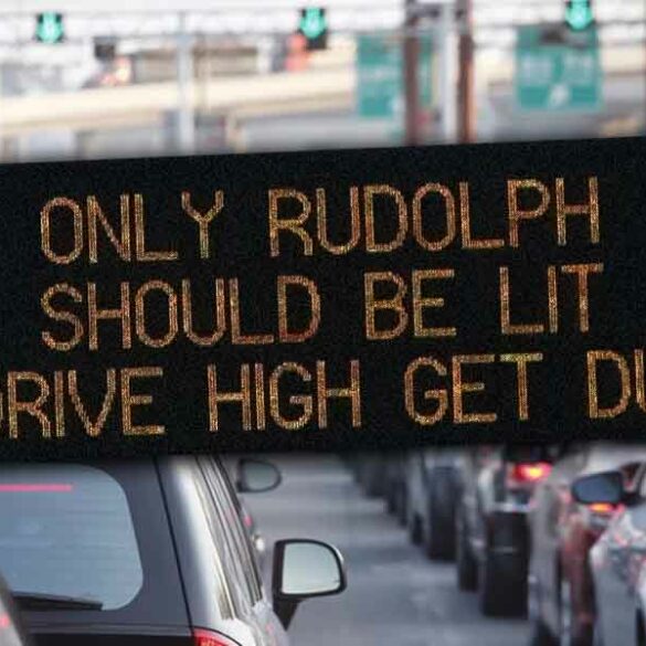 New jersey's funny highway signs are back for the holidays - photo licensed by shore news network.