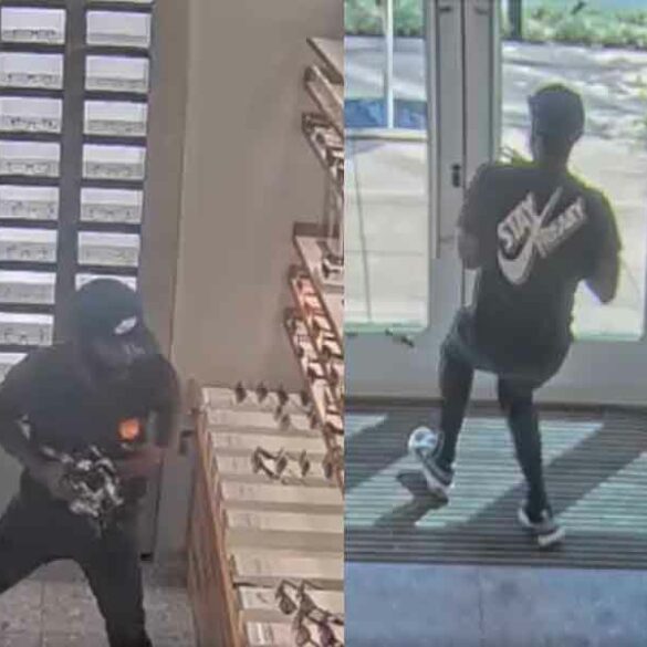 Police seek suspect in sunglass store snatch and grab robbery - photo licensed by shore news network.