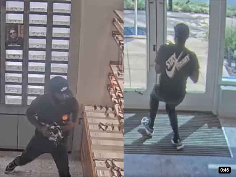 Police Seek Suspect in Sunglass Store Snatch and Grab Robbery