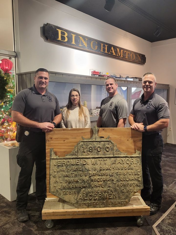 Historic Bridge Placard Recovered from Susquehanna River by NY State Police Underwater Team