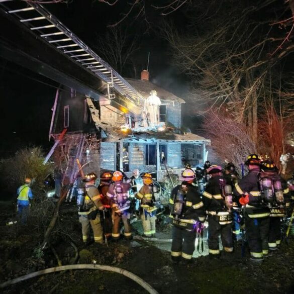 House fire in central nyack, multiple fire departments respond - photo licensed by shore news network.