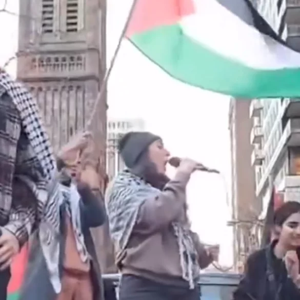 Pro-hamas protestors call for intifada and revolution in center city, philadelphia - photo licensed by shore news network.