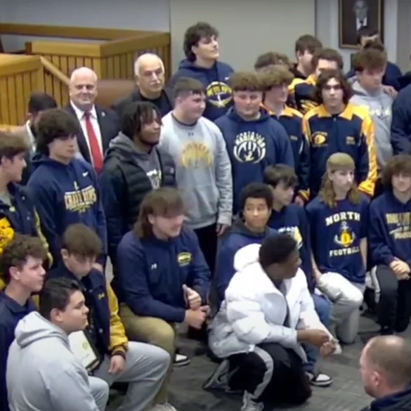 Toms river north football team, marching band honored at town hall champions ceremony - photo licensed by shore news network.