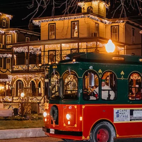 Go back to victorian christmas past in cape may holiday lights trolley ride - photo licensed by shore news network.