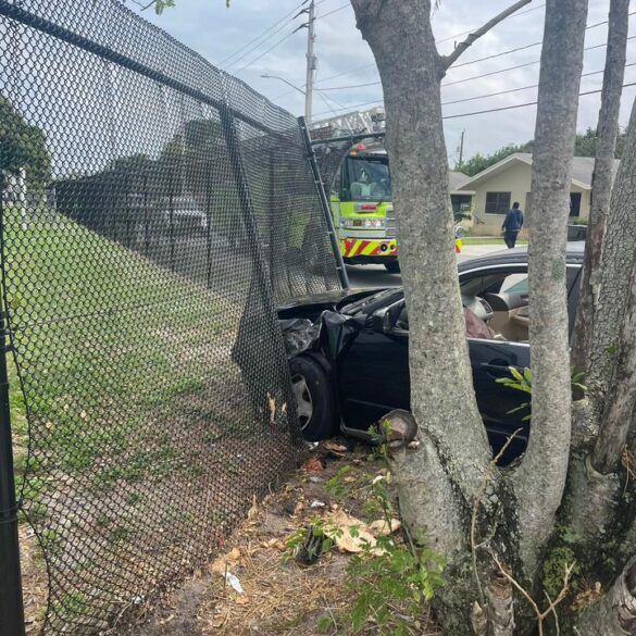 Vehicle crashes into school fence in martin county, driver hospitalized - photo licensed by shore news network.