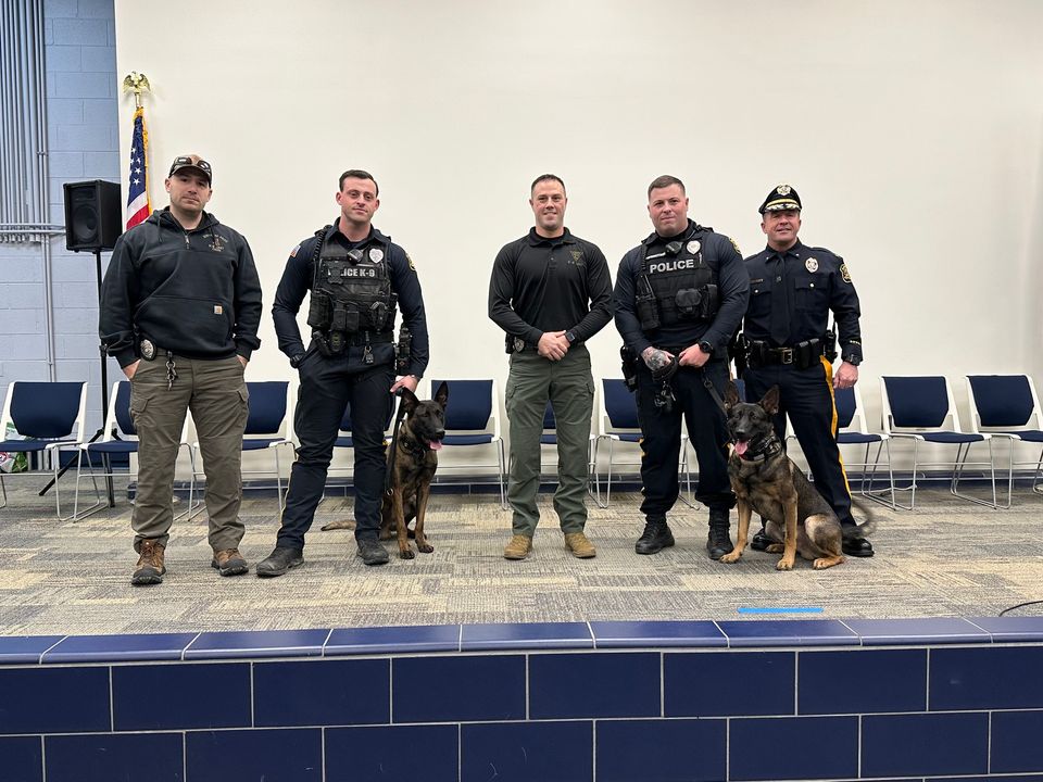 Monroe Township Police Welcome New K-9 Officers Cairo and Boa