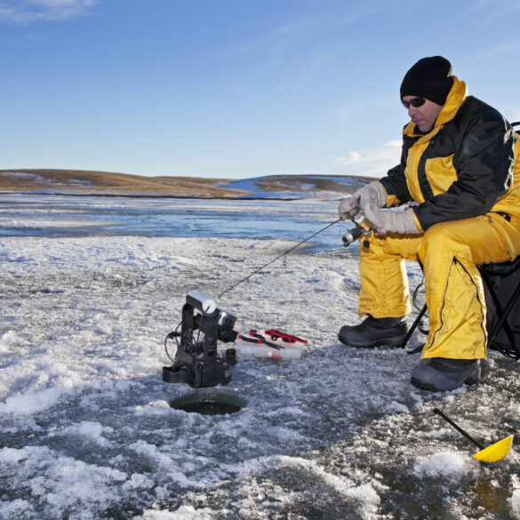 Ice fishing is a thing in new jersey, but first you need the ice - photo licensed by shore news network.