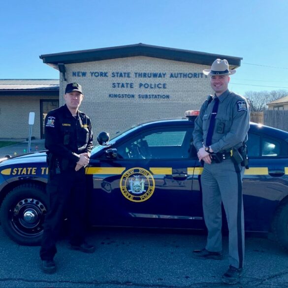 Troopers rescue elderly couple and cats from motor home fire on thruway in catskill - photo licensed by shore news network.