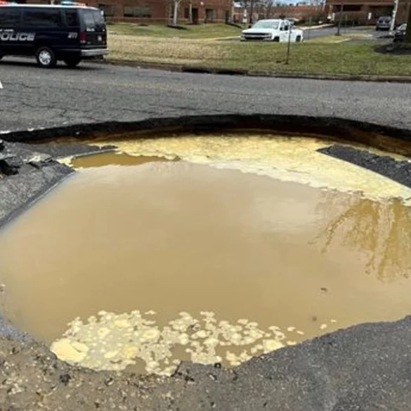 Massive sinkhole swallows street in south jersey - photo licensed by shore news network.