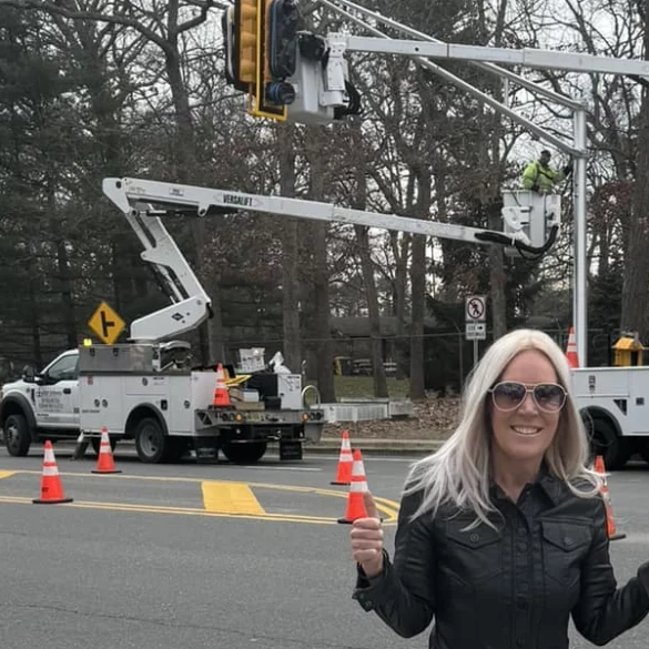 Jackson township welcomes installation of long-awaited traffic light on county line road - photo licensed by shore news network.