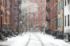 winter scene on Gay Street in the Greenwich Village neighborhood of Manhattan in New York City