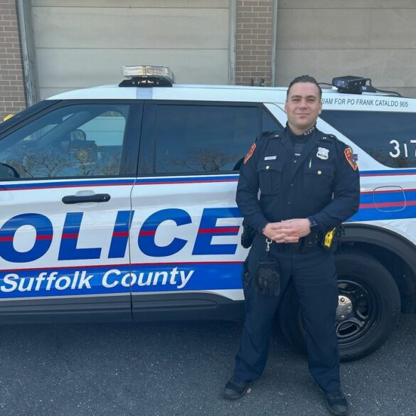 Suffolk county police officer who rescued child from house fire recognized - photo licensed by shore news network.