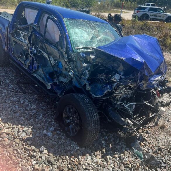 Child among three to safely exit after train struck car on tracks - photo licensed by shore news network.