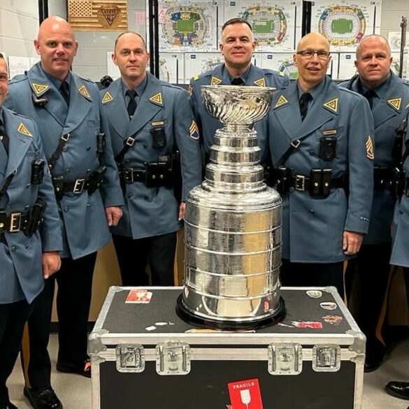 Stanley cup gets state police security during weekend stadium series in new jersey - photo licensed by shore news network.