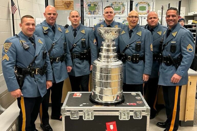 Stanley cup gets state police security during weekend stadium series in new jersey - photo licensed by shore news network.