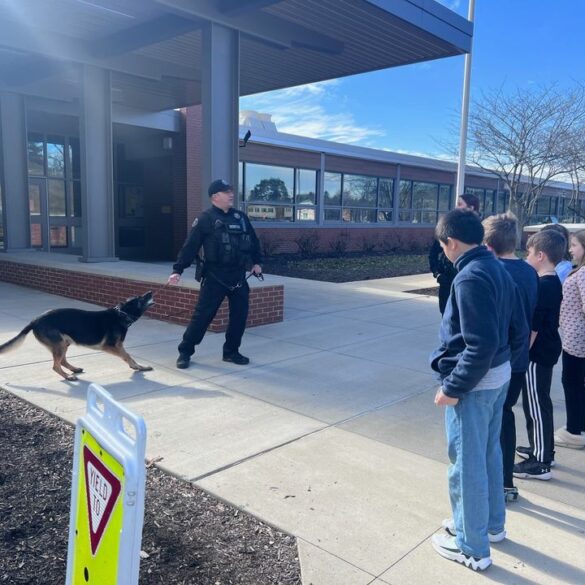 Allegheny county deputies showcase k9 unit skills at local elementary school - photo licensed by shore news network.