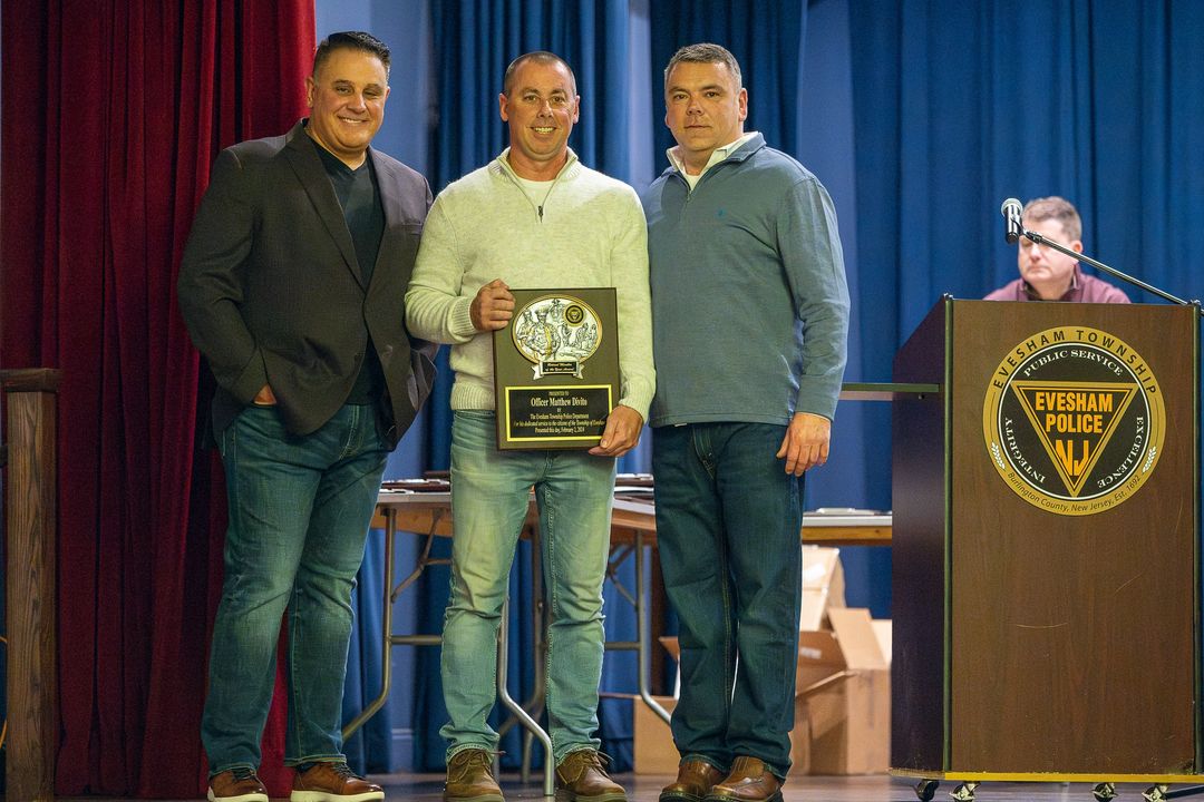 Evesham Township Police Honor Retired Officer Matt Divito with Recognition Award