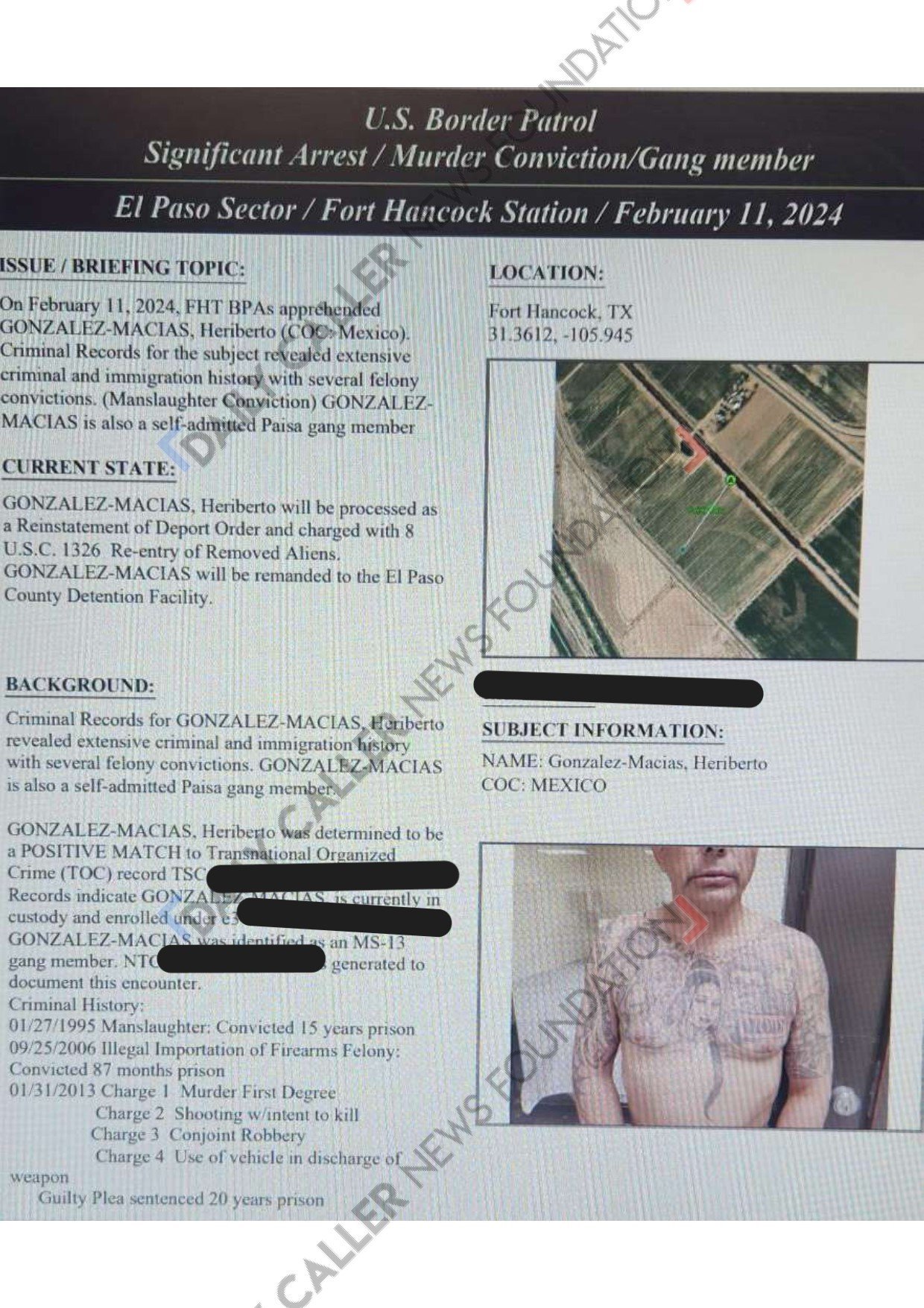 EXCLUSIVE: Border Patrol Agents Arrest Five-Time Deportee Gang Member With Decades-Long Criminal History