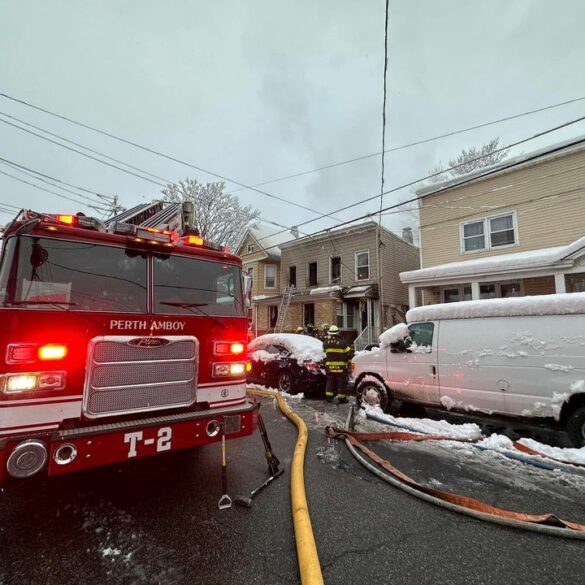 Early morning fire in perth amboy displaces family and results in injuries - photo licensed by shore news network.