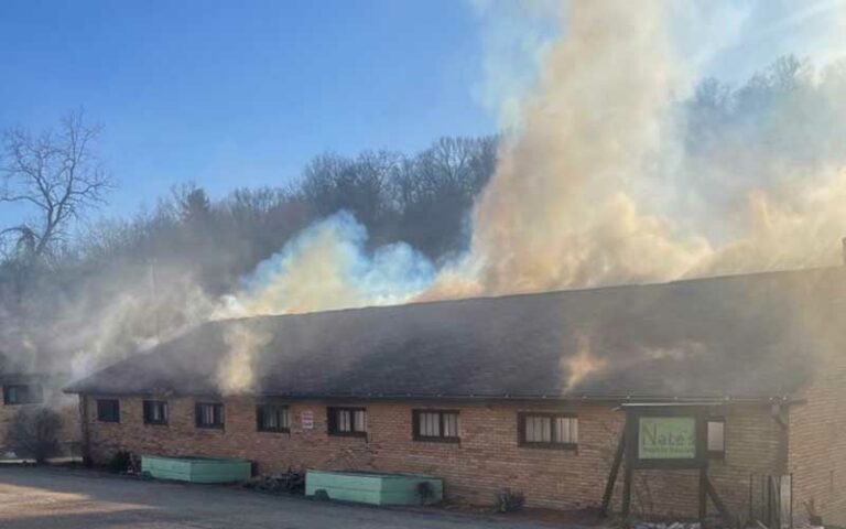 Reptile shelter up in flames as firefighters rush to save critters' lives - photo licensed by shore news network.