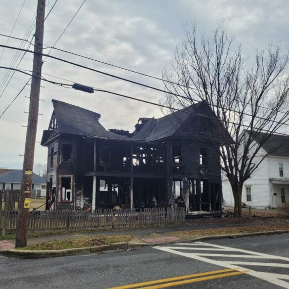 Fire damages unoccupied home under renovation in denton - photo licensed by shore news network.