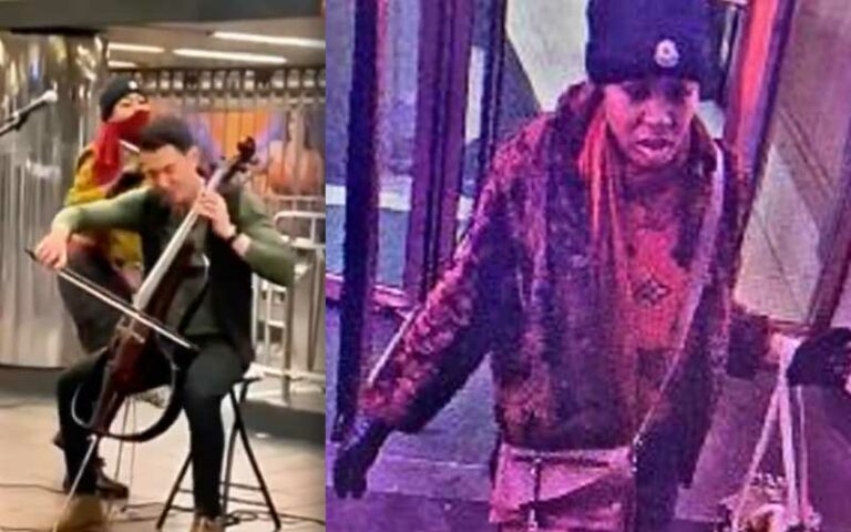 Street performer attacked with metal bottle to the head inside new york city subway station - photo licensed by shore news network.