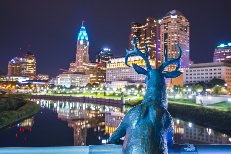 Columbus, ohio, usa. 9-11-17: beautiful columbus skyline at night