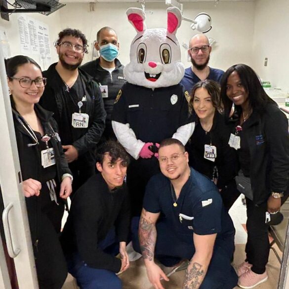 Officer e. Bunny brings spring cheer to belleville's hospitalized children - photo licensed by shore news network.