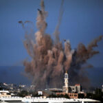 Aerial bombing in Gaza Strip