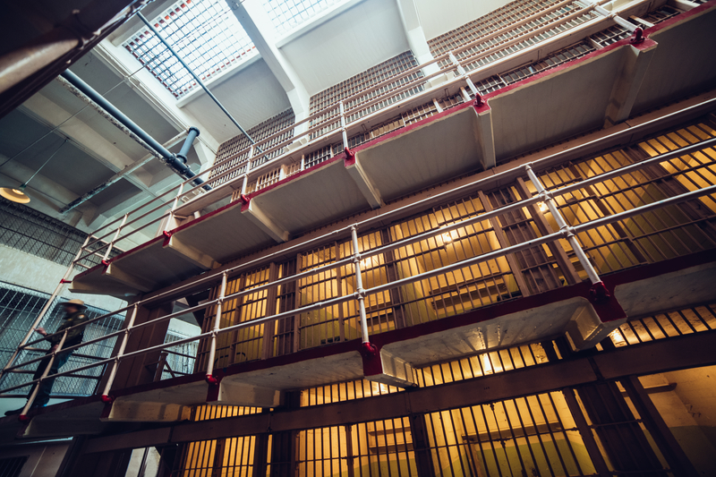 Jail cells in a maximum security prison.