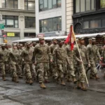 Photo by Spc. Glenn Brennan 109th Mobile Public Affairs Detachment Subscribe10 facebook sharing buttontwitter sharing buttonlinkedin sharing buttonsharethis sharing button U.S. Army National Guard Soldiers march along 5th Avenue