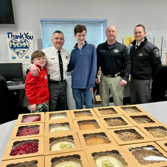 Calvert county boy bakes homemade pies for deputies - photo licensed by shore news network.