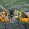 Yonkers police and fire units rescue man from river at train station
