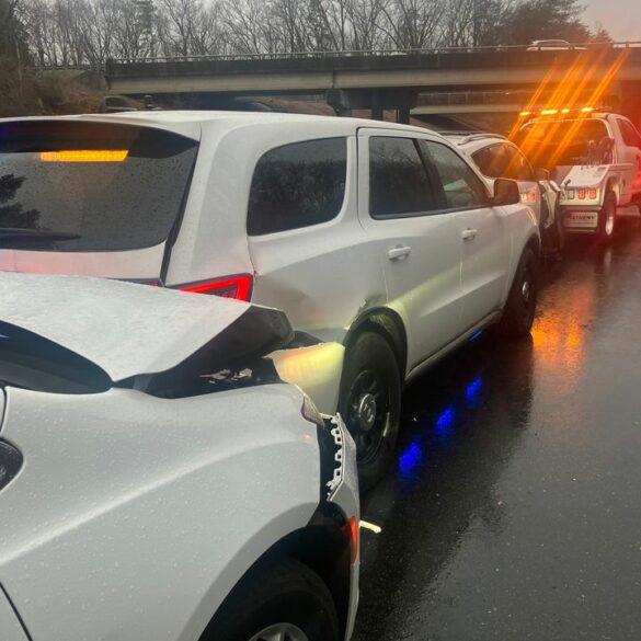Move over violation leads to chain reaction crash involving cop car - photo licensed by shore news network.