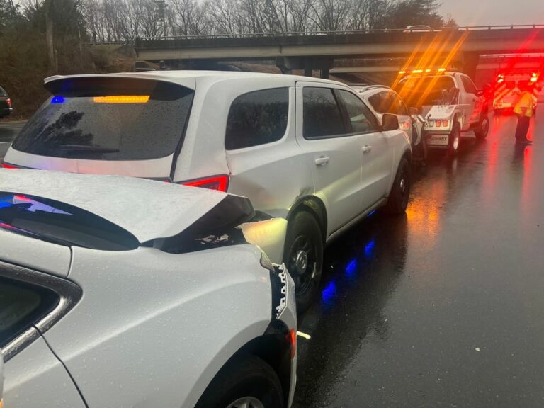 Move over violation leads to chain reaction crash involving cop car - photo licensed by shore news network.