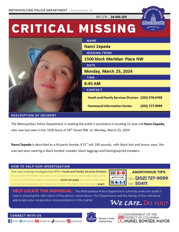 12-Year-Old Girl Urgently Missing in D.C. 12-Year-Old Girl Urgently Missing in D.C.