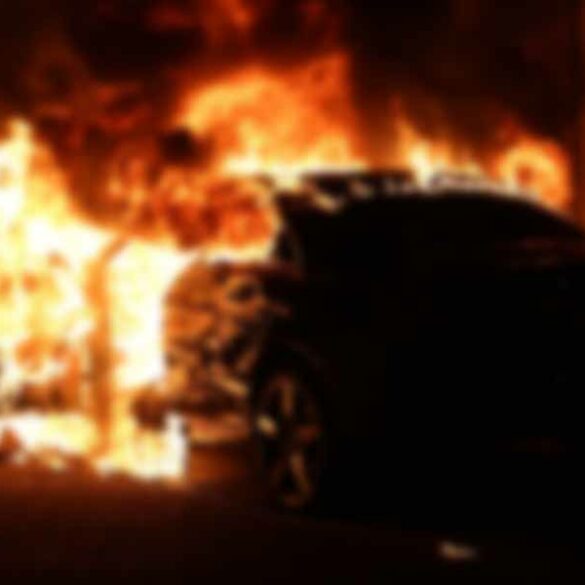 Vehicle fire on route 9 in stafford township causes temporary traffic closure - photo licensed by shore news network.