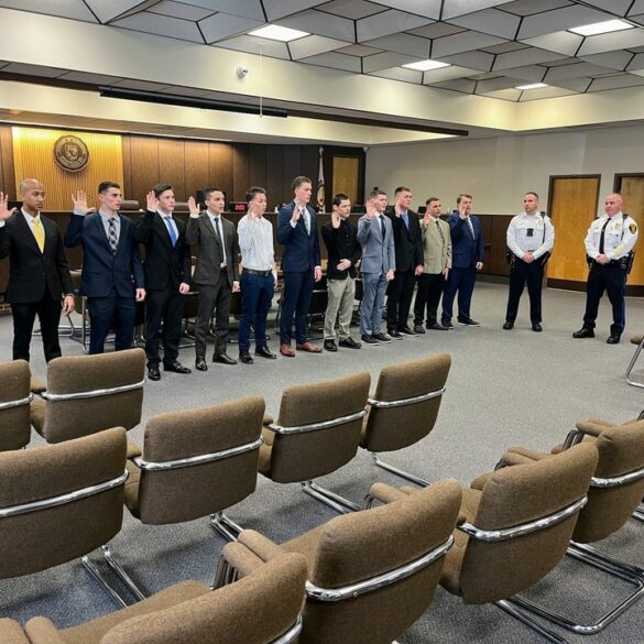 Twelve new class 1 special officers take the oath in gloucester township - photo licensed by shore news network.
