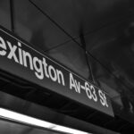 Lexington Avenue Subway Sign on Platorm New York City Underground Transit MTA