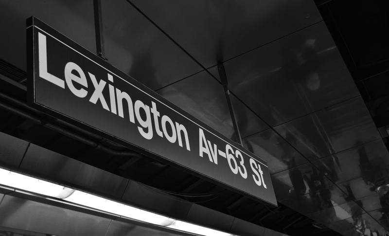 Lexington Avenue Subway Sign on Platorm New York City Underground Transit MTA