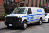 NYPD Ford E-Series Police Car in NYC. NYPD Ford E-Series Police Van in Manhattan, New York City, USA.