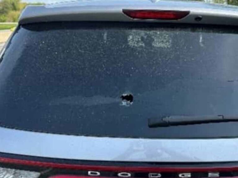 Vehicle struck by bullet on pennsylvania interstate - photo licensed by shore news network.