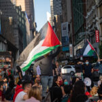 Pro-Palestine, anti-Israel protest in New York during Gaza war. Pro-Palestine, anti-Israel protesters hold a rally in New York City during fighting between Israel and Hamas in the Gaza Strip