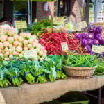Vegetables at farmers market. Variety of vegetables being sold at the farmers market