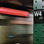 New York City Subway Background Incoming MTA Train Arriving on Platform