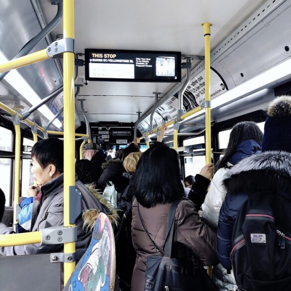 Passengers inside nyc mta bus