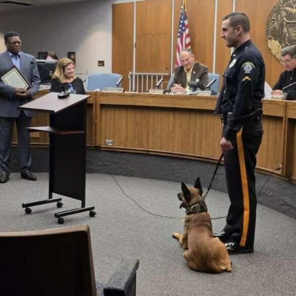 K9 officer burns and odin recognized for drug seizure efforts - photo licensed by shore news network.